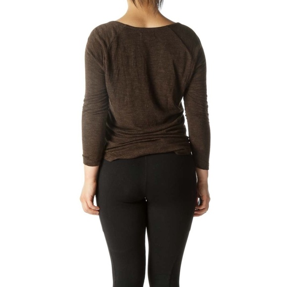 Madewell Brown Round Neck Shirt - Picture 3 of 4